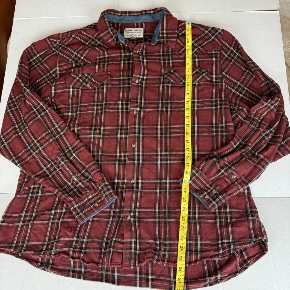 Cody James‎ Authentic Western Apparel Plaid Flannel Snap Button Shirt Men's 3X - Picture 6 of 7